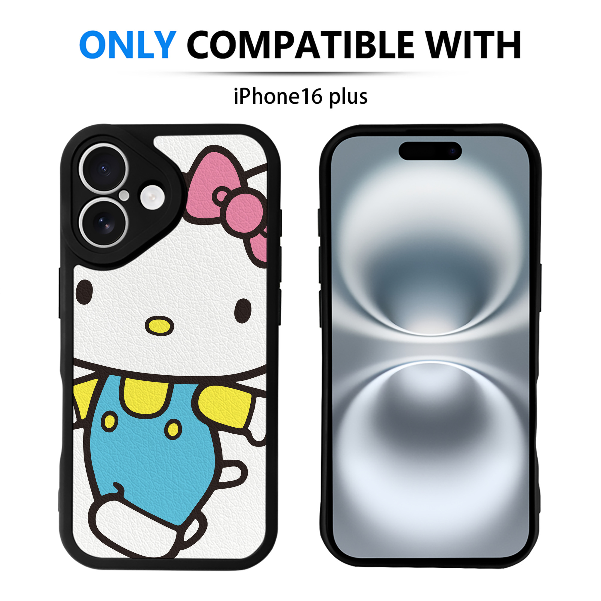 （画像用） Hello Kitty ハローキティ 【iPhone 16シリーズ対応】シリコンスマホケース（レザー調） 材質：シリコン